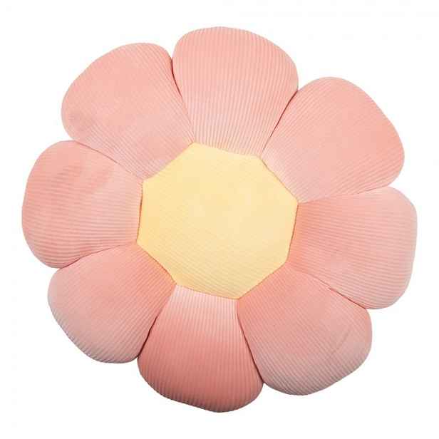 Růžový dekorativní polštář ve tvaru květu - Ø 40*6 cm Clayre & Eef