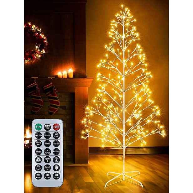 Vánoční stromek Led osvětlení 292 s dálkovým ovládáním, bílý barevný Joomer