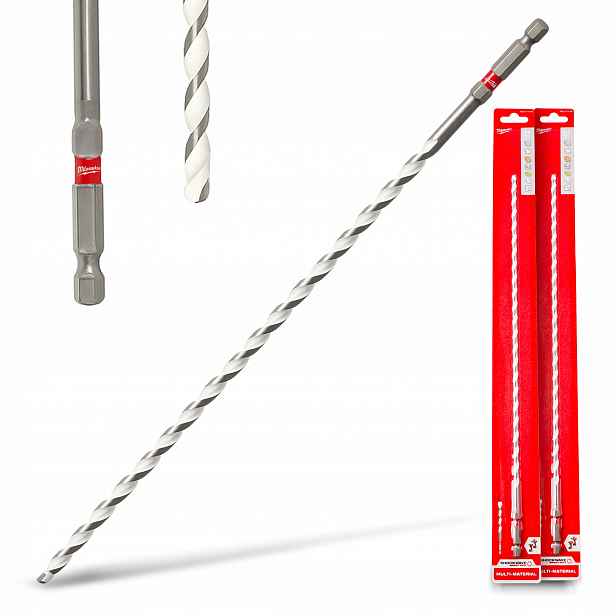 2x Univerzální Vrták Příkladivo 6 mm 400x337 Betonu Kov Dřevo Šedá Dlažba H1-P