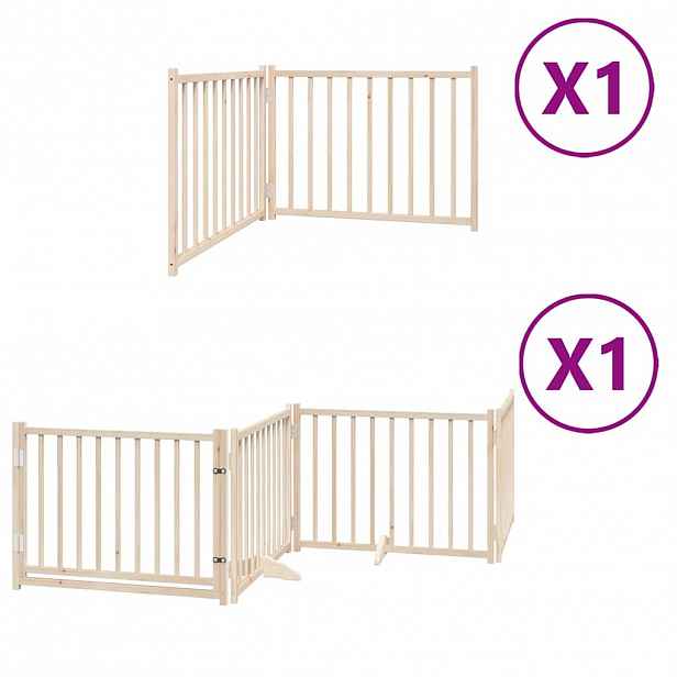 vidaXL Zábrana pro psy s dvířky skládací 6 panelů 480 cm topol