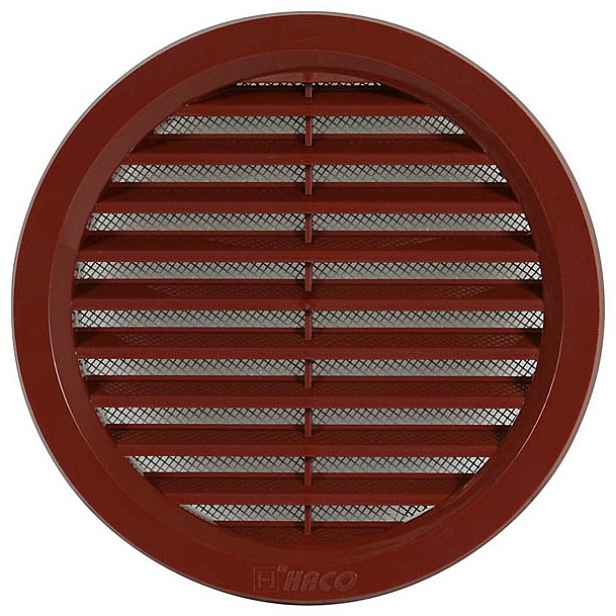 Mřížka větrací se sítí HACO VM 125 mm hnědá