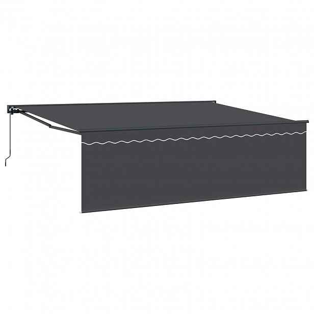 vidaXL Stahovací markýza Antracit 450 × 300 cm Polyester a hliník