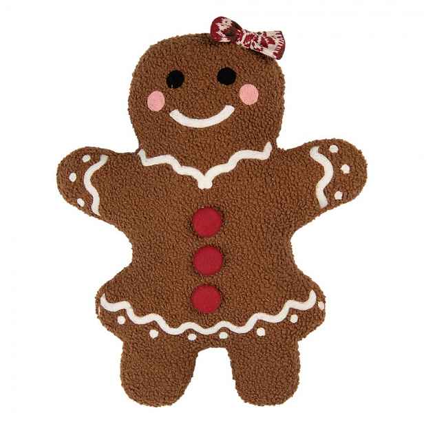 Dekorativní vánoční polštář Perníková holčička Gingerbread - 35*5*44 cm Clayre & Eef