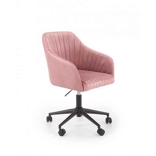 Židle FRESCO samet / plast Halmar Světle růžová - 51 cm