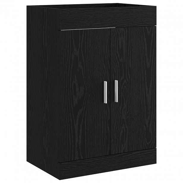 vidaXL Koupelnová skříňka pod umyvadlo Černý dub 56 x 37,5 x 81 cm