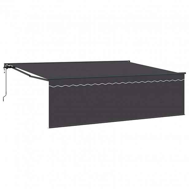 vidaXL Stahovací markýza Antracit 450 × 350 cm Polyester a hliník