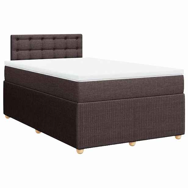 vidaXL Box spring postel s matrací tmavě hnědá 120x200 cm textil
