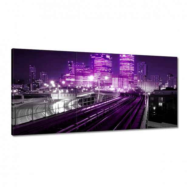 Obrazy 120x60 Fialové mrakodrapy
