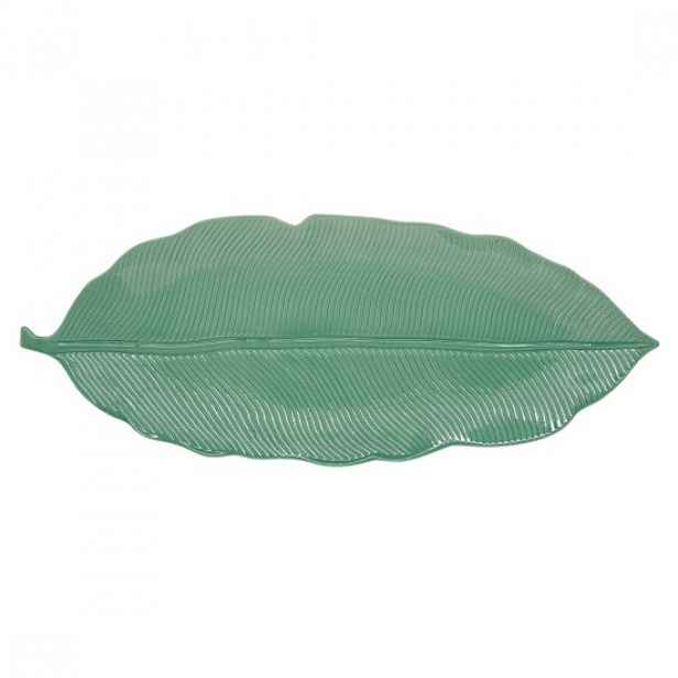 Porcelánový talíř "Leaves Light Green", 47 x 19 cm - Easy Life