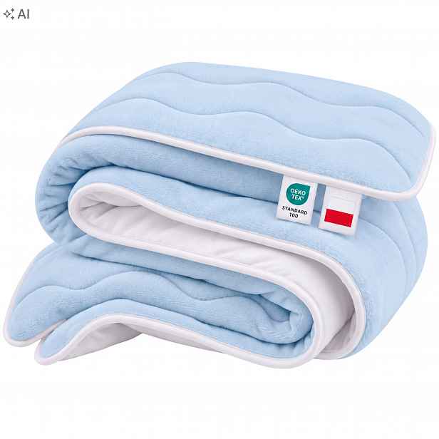 Přikrývka Fleece 180x200 CM Celoroční Modrá Antialergická Zimní Teplá