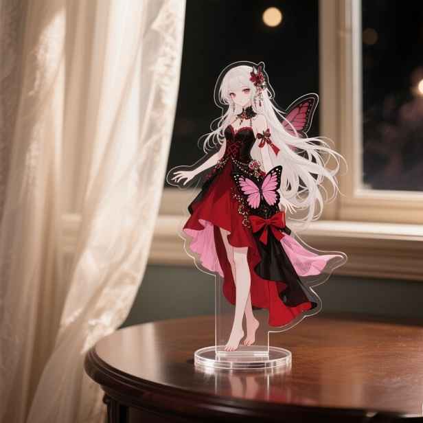 TEMU 2D Plochá, 1 ks přizpůsobená, personalizovaná a jedinečná 2D anime akrylová fotografie jako stolní dekorace stojací cedulka, ideální pro vnitřní
