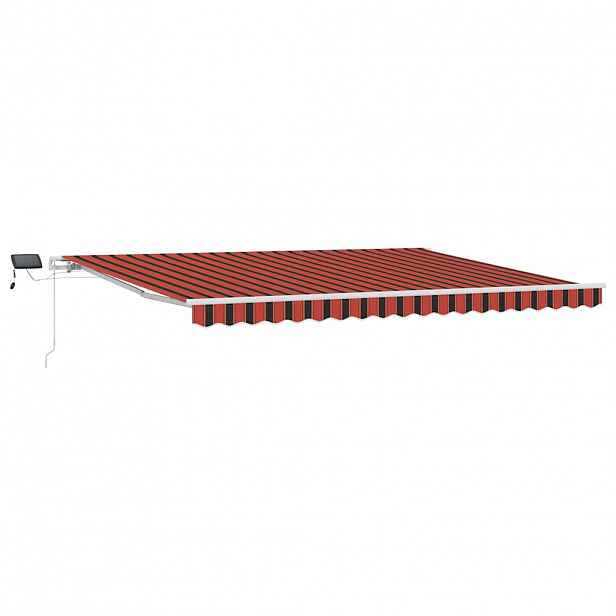 vidaXL Stahovací markýza oranžová a hnědá 450 × 300 cm Látka a hliník
