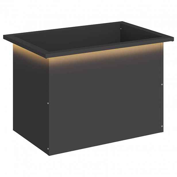 vidaXL Zahradní truhlík s LED osvětlením Černá 40 × 60 × 40 cm Ocel