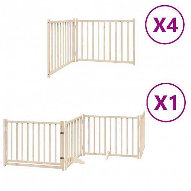 vidaXL Zábrana pro psy s dvířky skládací 12 panelů 960 cm topol