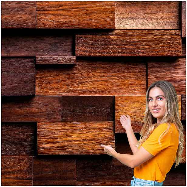 Fototapeta 3D Geometrické Pozadí Dřevěné obdélníky 588x260 GTA08F