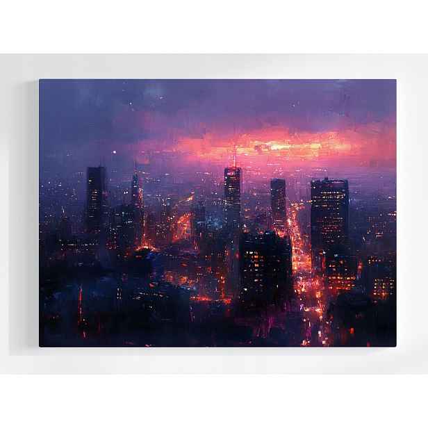 Plakát Město Panorama Ráno Slunce Východ Svítání 100x75