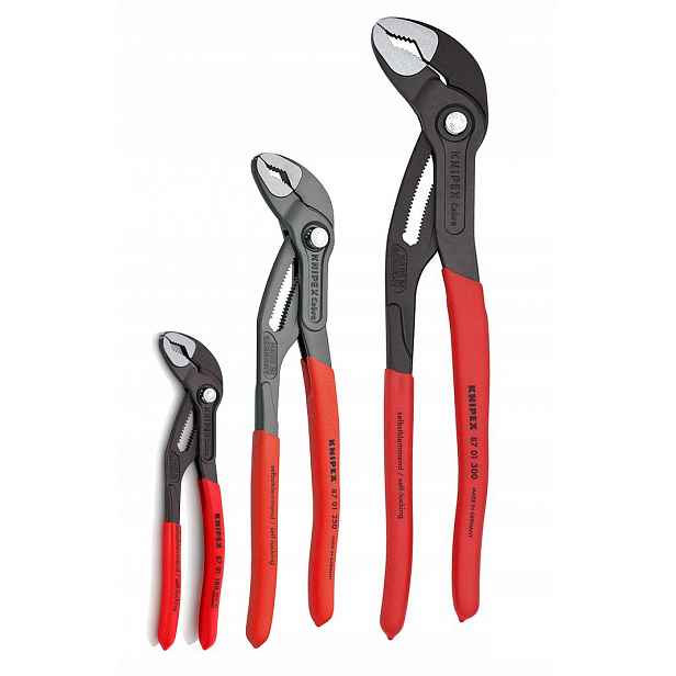 Sada nastavitelných kleští na trubky Cobra 180 250 300 mm Knipex 00 20 09 V02