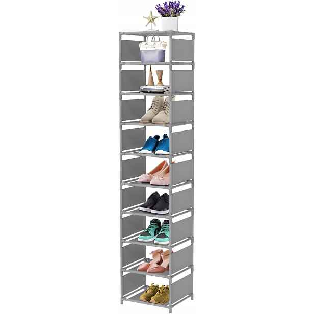 Úzký kovový regál na boty Esonstyle 10-úrovňový