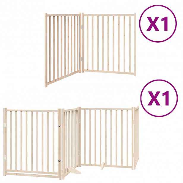 vidaXL Zábrana pro psy s dvířky skládací 6 panelů 480 cm topol
