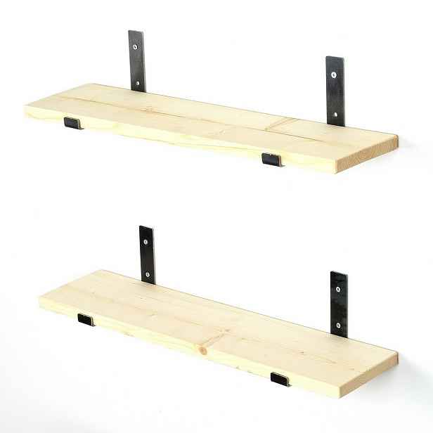 Polička Lam008 Black and Oak