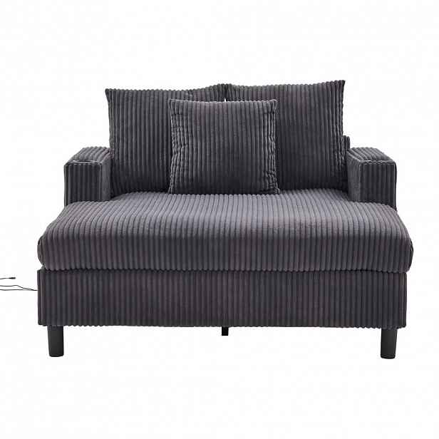 ROZKLÁDACÍ POHOVKA 142/128/85 cm Tmavě šedá