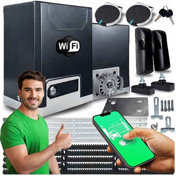 Set Pohon Pro Posuvnou Bránu 600 kg lišty ovladače Wifi Supla Automat