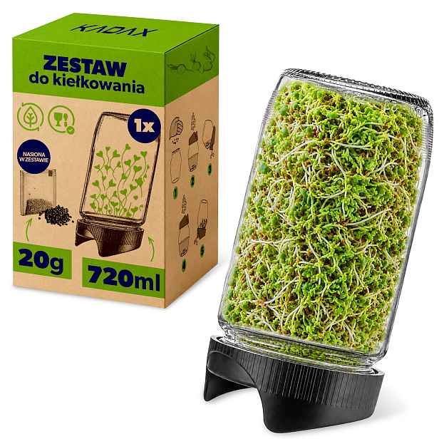 TEMU KADAX Domácí pěstoun, skleněná nádoba na pěstování sazenic, pěstoun se sítkem 720 ml, semínka mrkve pro pěstování v sadě, 1 ks.