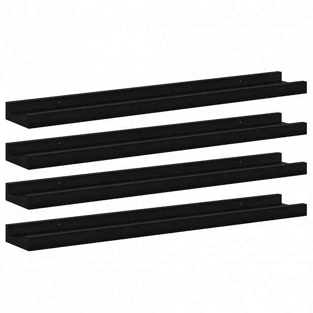 vidaXL Nástěnné police 4 ks černé 60 x 9 x 3 cm