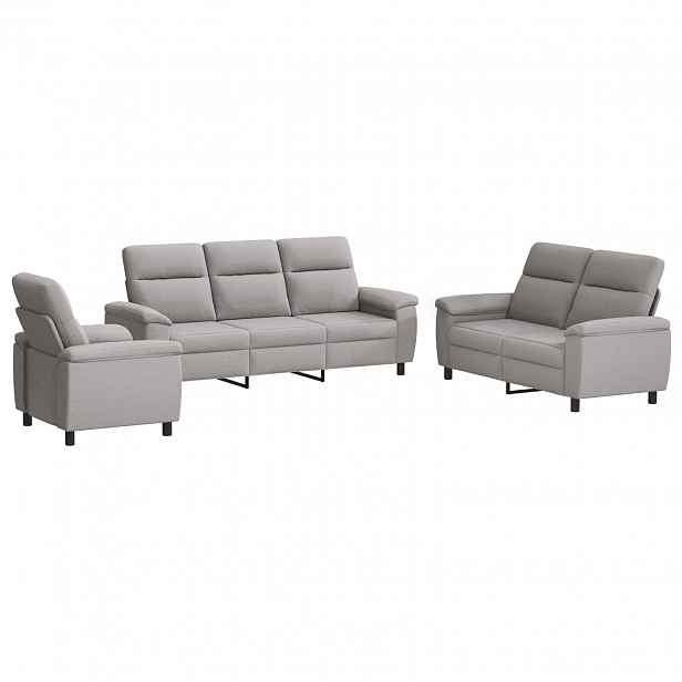 vidaXL Set pohovek 3 pcs Oblačno šedá Textil