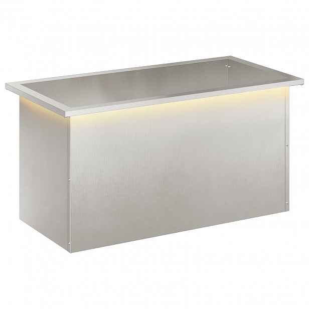 vidaXL Zahradní truhlík s LED osvětlením Stříbrná 40 x 80 x 40 cm