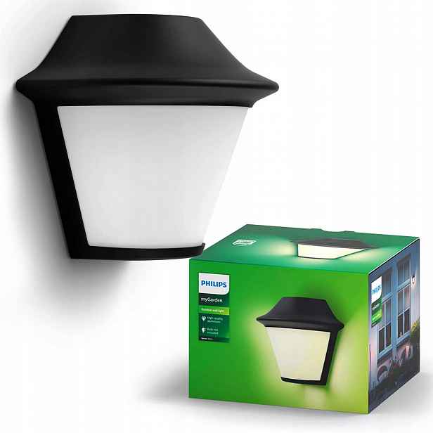 Zahradní nástěnné svítidlo Venkovní fasádní lampa E27 IP44 Černá Serres Philips