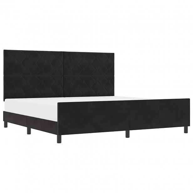 vidaXL Postel s boxspringem s čelo Černá 200 x 200 cm samet