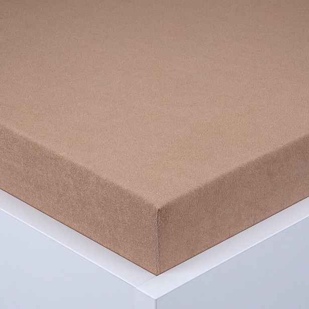 decoDoma Napínací prostěradlo froté EXCLUSIVE ořechové 90 x 200 cm