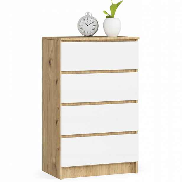 Komoda skříňka K60 4 zásuvky artisan-bílá Akd