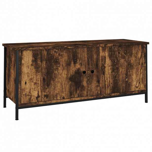 vidaXL TV skříňka s dvířky kouřový dub 102x35x45 cm kompozitní dřevo