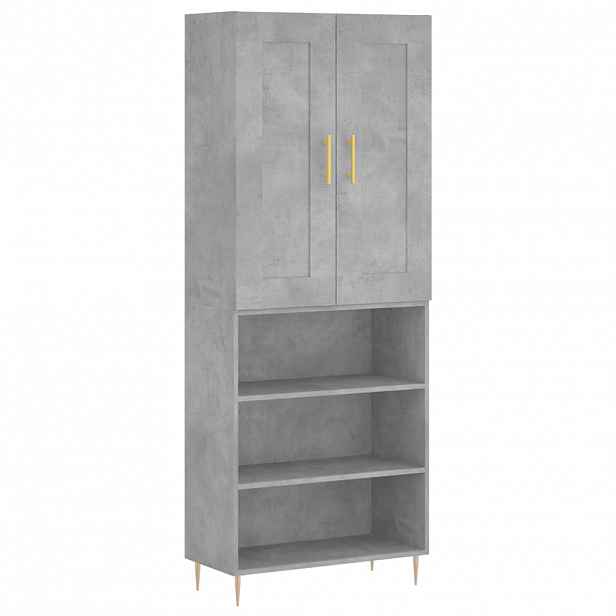 vidaXL Skříň highboard betonově šedá 69,5x34x180 cm kompozitní dřevo