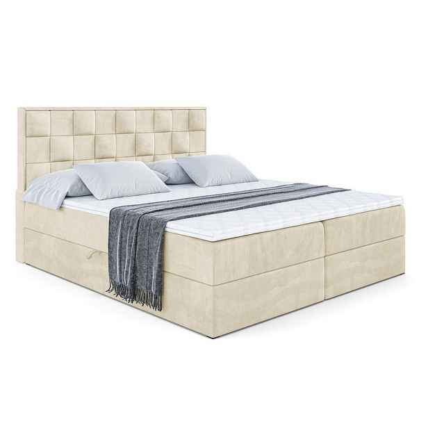 ALTDECOR KONTINENTÁLNÍ POSTEL s matrací H4 - ZAFIRA-BZ - 120x200 cm Béžová