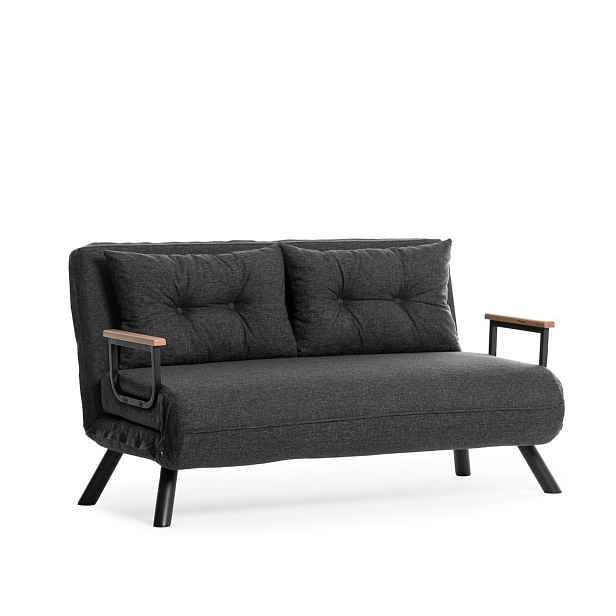 Hanah Home Dvoumístná rozkládací pohovka Seater Sando tmavě šedá