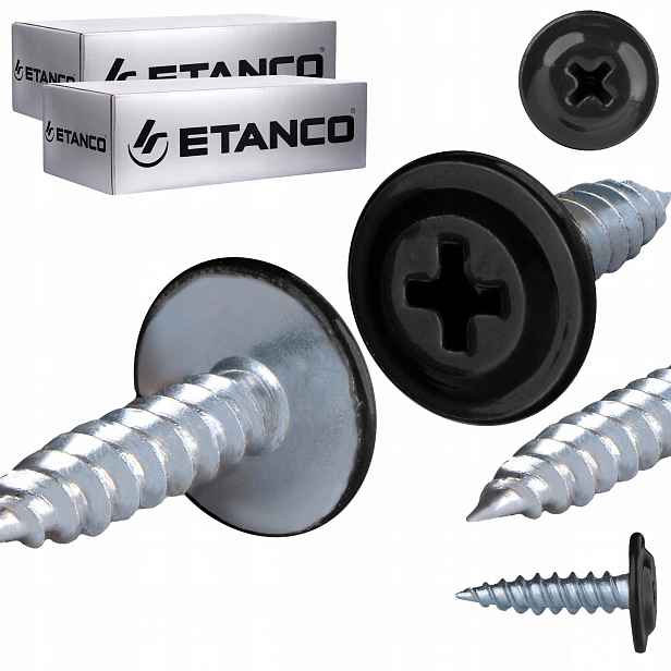 Podložkové vruty do dřeva 4,2 x 16 mm Ral 9005 500 ks Etanco Gm-s
