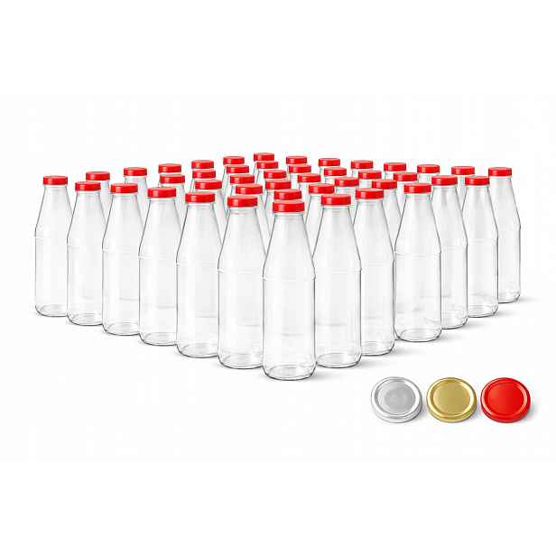 Skleněná Láhev 750 ml x 24 ks Na Šťávu Likéry Atestovaný Sirup Šroubovací Víčko