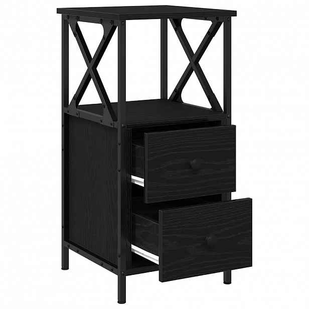 vidaXL Noční skříňka 2 ks Černý dub 34 x 35,5 x 70 cm Kompozitní dřevo