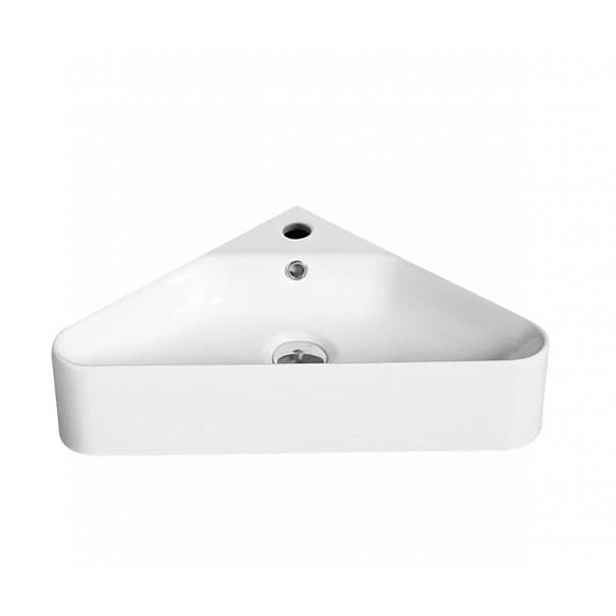 Rohové umyvadlo SAT 56x34 cm otvor pro baterii, s přepadem SATM5634