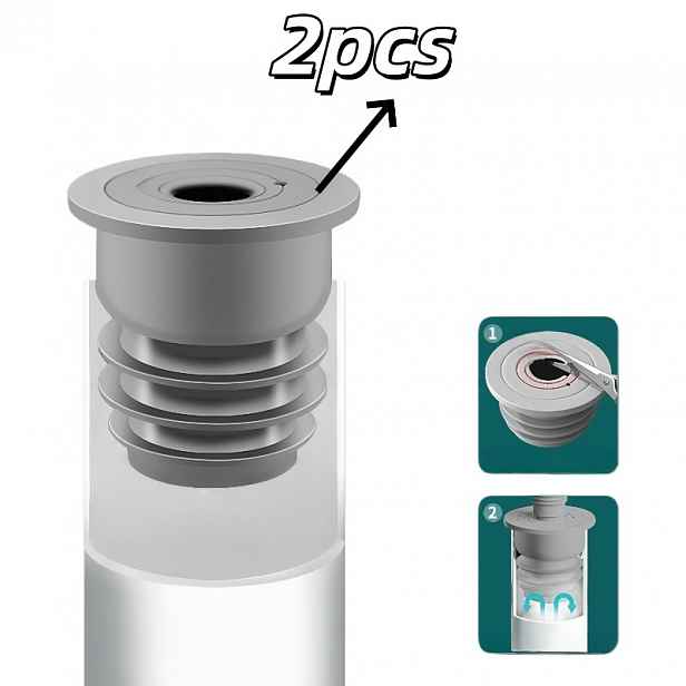 TEMU 2 ks Šedé těsnicí kroužky pro odpadní hadici pračky, speciální O-kroužky pro odpadní potrubí, těsnění pro instalatérské práce, kompaktní design,