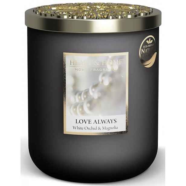 Velká Svíčka Heart & Home Love Always White Orchid & Magnolie Sojová Svíčka