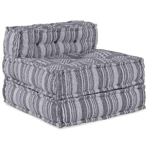 vidaXL Modulová pohovka Textil Šedý Potisk 70 x 70 x 56 cm