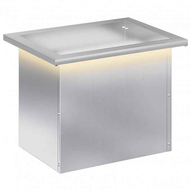 vidaXL Zahradní truhlík s LED osvětlením Stříbrná 30 × 40 × 30 cm