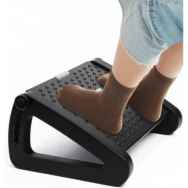 Ergonomická podnožka s 6 nastavitelnými výškami a úhlem pro domácnost, práci