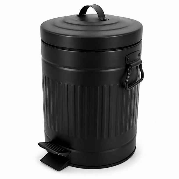Relaxdays KOŠ Černý 5 l pedálový s tichým dovíráním