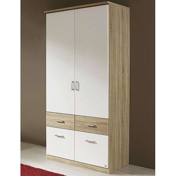 Šatní skříň Bremen, 91 cm, dub sonoma/bílá