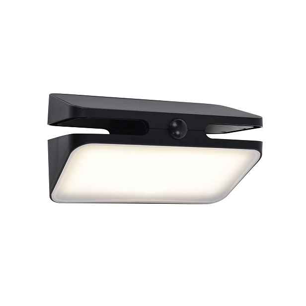 Solární Led nástěnné svítidlo Aero Solar černé Lutec